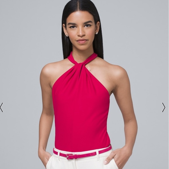 White House Black Market Tops - WHBM Twisted Halter Top